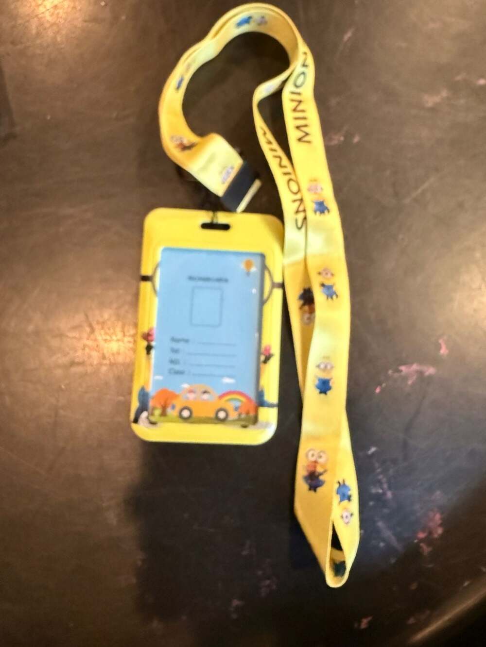 Minions Lanyard ID Badge Holder Keychain Yellow